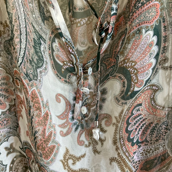 Veronica Beard Antonette Long-Sleeve Paisley Blouse - Picture 3 of 8